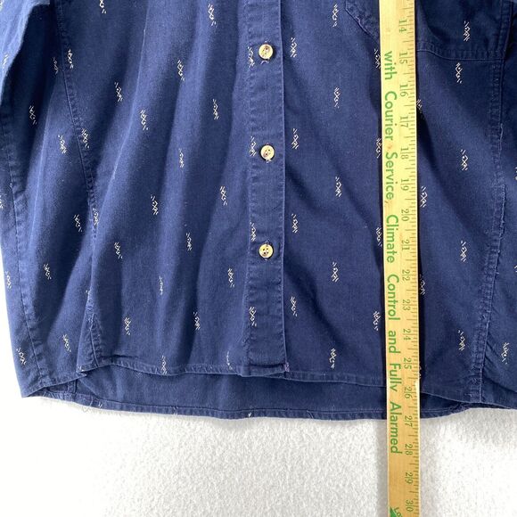 SUDDEN IMPACT Shirt Womens M Southwestern Button Front Cotton Blue Vintage - Picture 13 of 14
